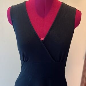 New York& Co  Dress midi wrap top/ flare skirt  cotton stretch black  Sz.XS NWOT